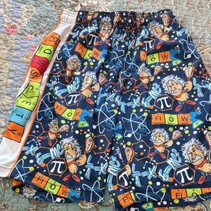 Flow Society Lacrosse Boys Navy Science Cartoon Print Athletic Shorts